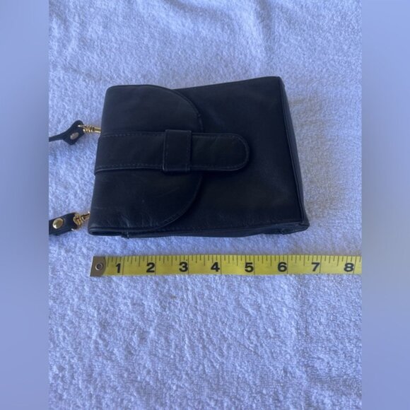 JACLYN SMITH WOMEN SHOULDER CROSSBODY HANDBAG GENUINE LEATHER SMALL BLACK - Picture 7 of 15